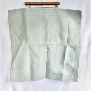 TWO Restoration Hardware Sateen Quilted Euro Shams Light Green Diamond Stitch
